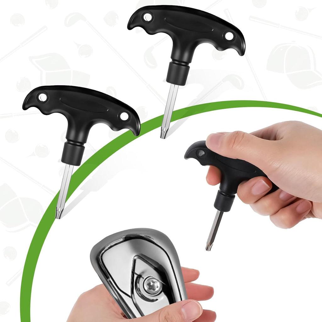 2 Pcs Golf Wrench, Adjustable Golf Tool with Plastic Handle, Stainless Steel Golf Driver Tool, Golf Driver Tool, Golf Torque Wrench for Golf Club Driver Shaft Adapter Torque Tool, Golf Club Tool
