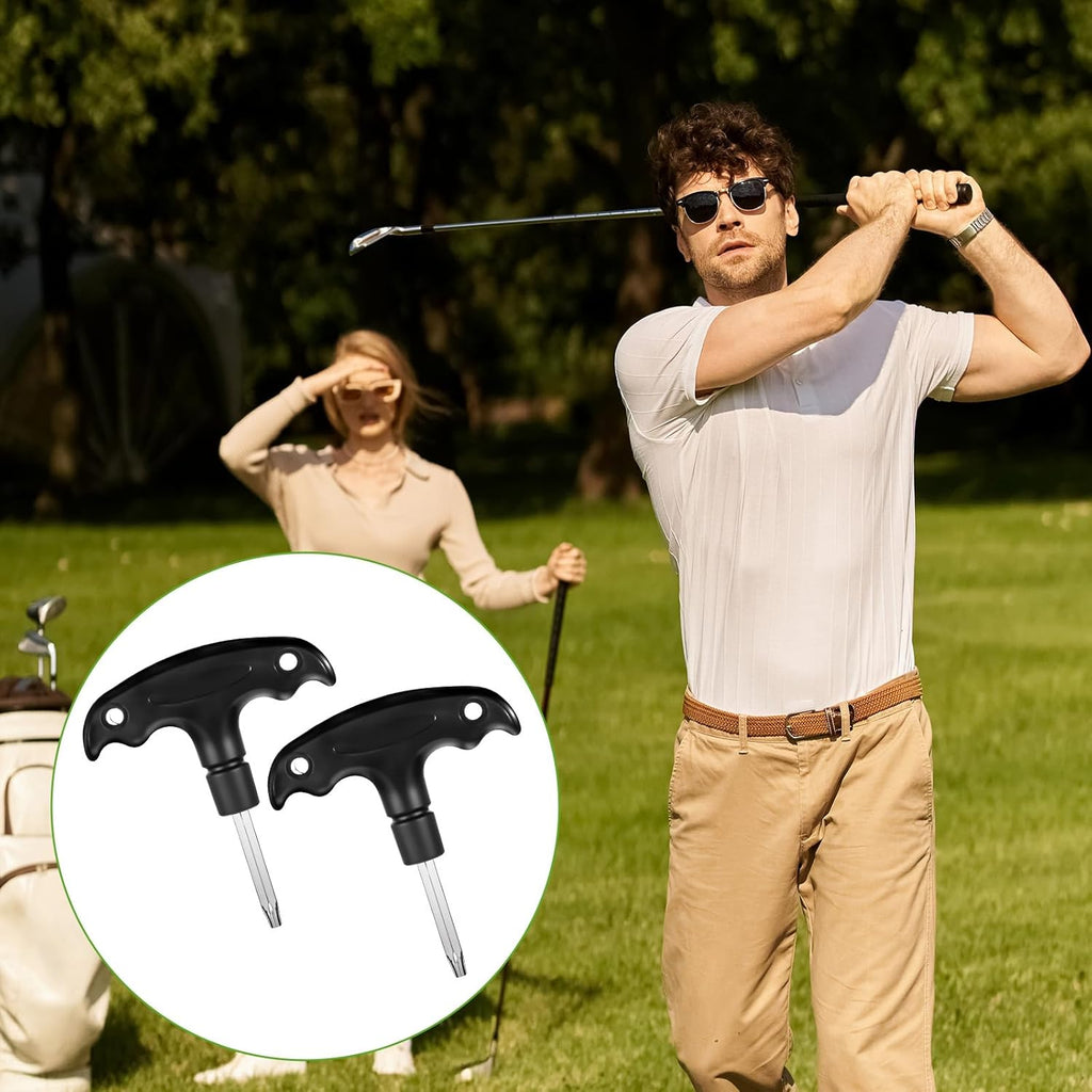 2 Pcs Golf Wrench, Adjustable Golf Tool with Plastic Handle, Stainless Steel Golf Driver Tool, Golf Driver Tool, Golf Torque Wrench for Golf Club Driver Shaft Adapter Torque Tool, Golf Club Tool