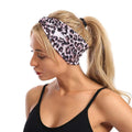 Purple Fashion Women Leopard Print Cross Elastic Headband Gym Hairband Hair Women's Fashion Headbands