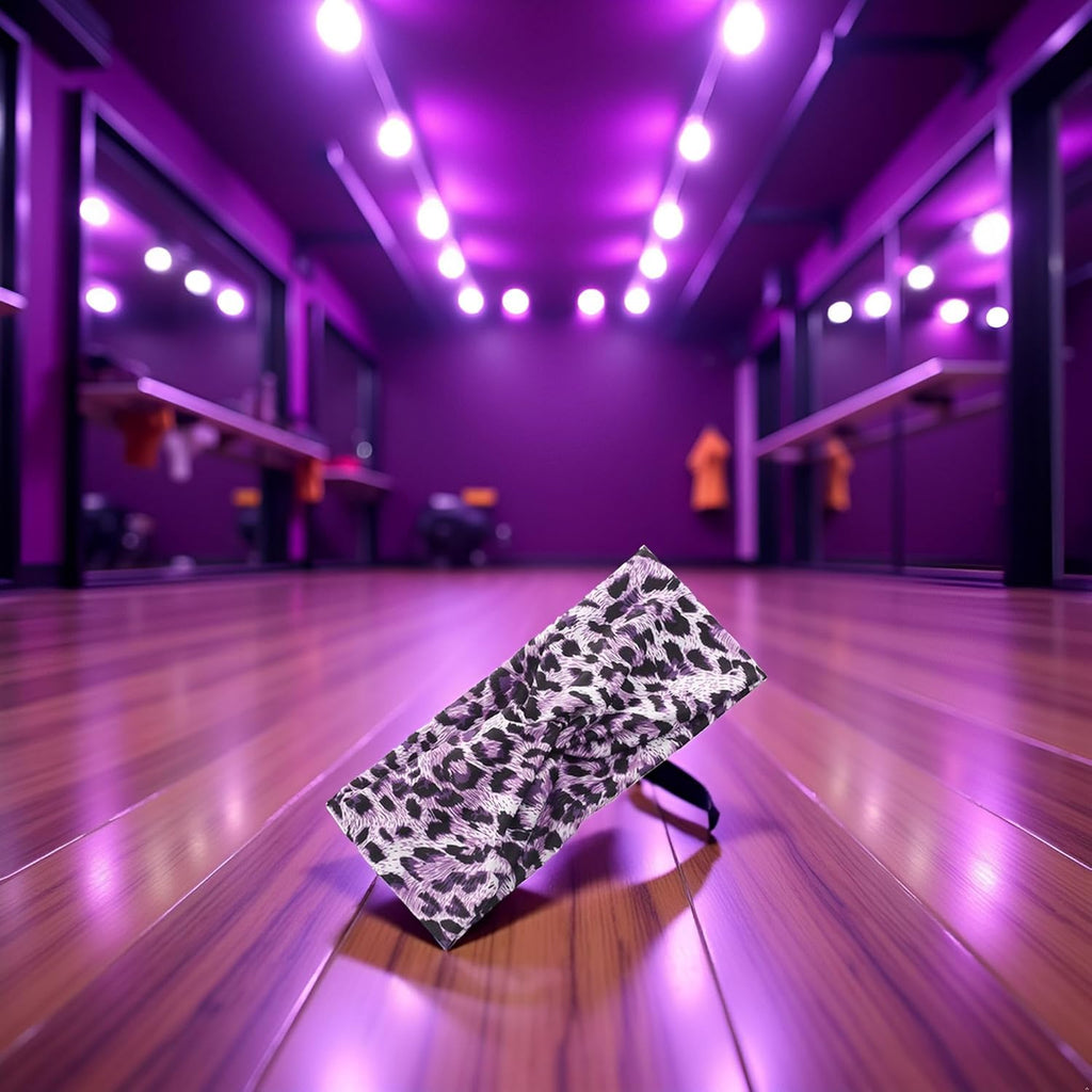 Purple Fashion Women Leopard Print Cross Elastic Headband Gym Hairband Hair Women's Fashion Headbands