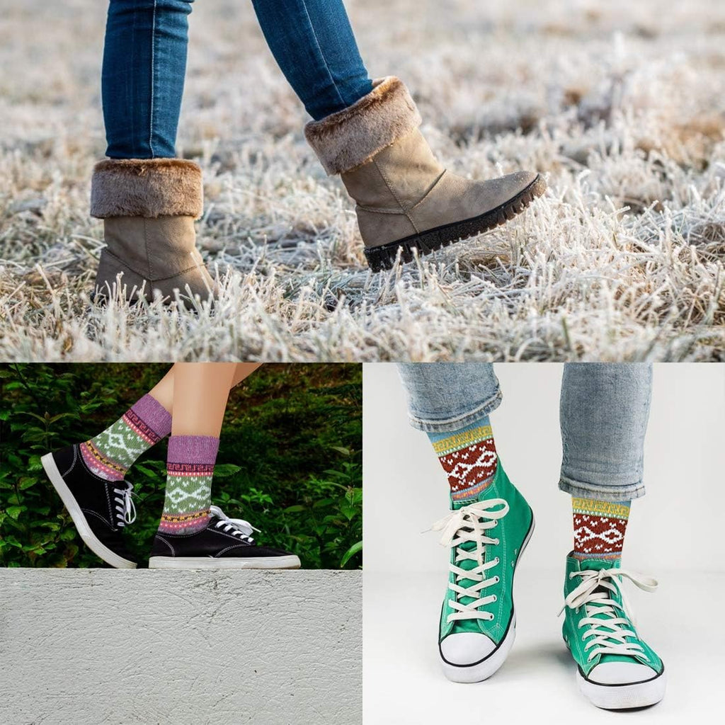 Socks for Women - Stocking Stuffers Gifts for Women - Warm Thick Soft Wool Cozy Crew Socks Christmas Gifts for Woman