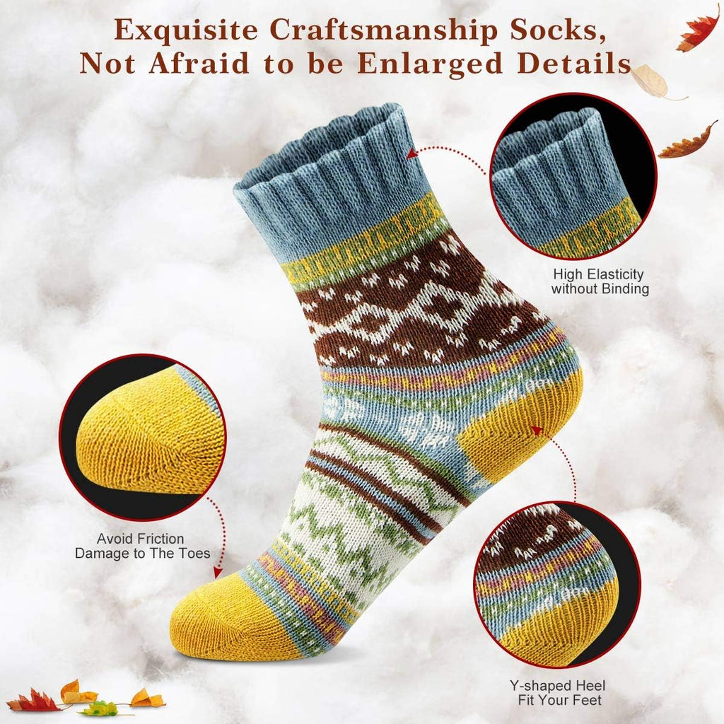 Socks for Women - Stocking Stuffers Gifts for Women - Warm Thick Soft Wool Cozy Crew Socks Christmas Gifts for Woman
