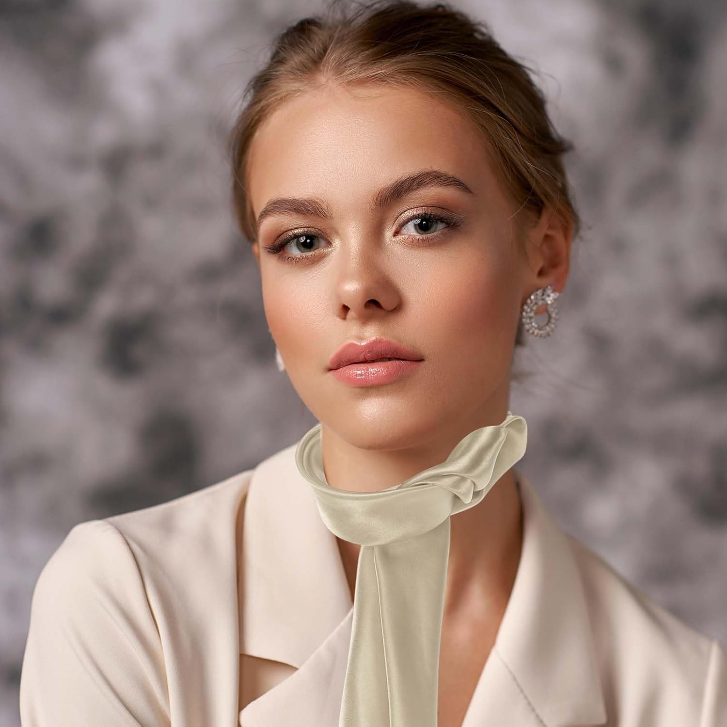 Satin Neck Square Scarf for Women Solid Color Silk Purse Scarf Lightweight Fashion Scarves Headband for Hair Handbag