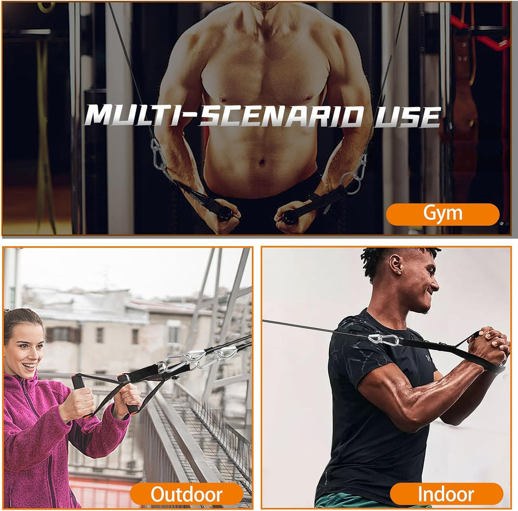 Cable Attachments for Gym, 2PCS Gym Cable Extension Compatible with Gym Accessories, Gym Cable Machine for LAT/Tricep Pull Down, Leg Extensions Machine