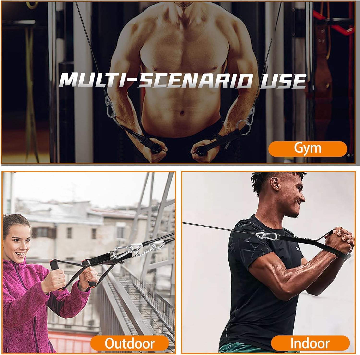 Cable Attachments for Gym, 2PCS Gym Cable Extension Compatible with Gym Accessories, Gym Cable Machine for LAT/Tricep Pull Down, Leg Extensions Machine