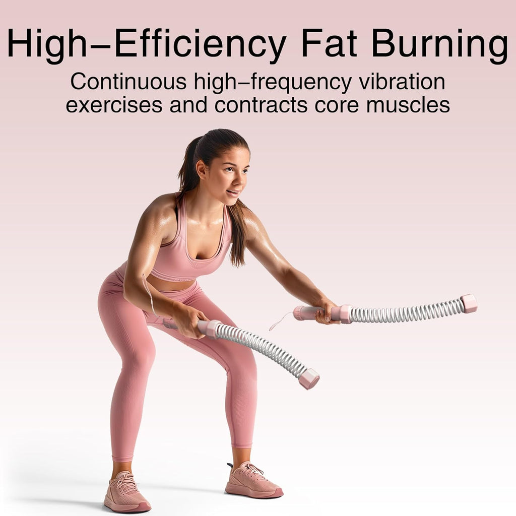 2PCS Weighted Ropeless Battle Ropes, 3.5 lbs in total, Heavy Duty Workout Rope for Home Gym with Training Poster, Portable Workout Rope for Strength Training, HIIT, Cardio, Non-Slip Grip, Fitness Equipment for Men & Women
