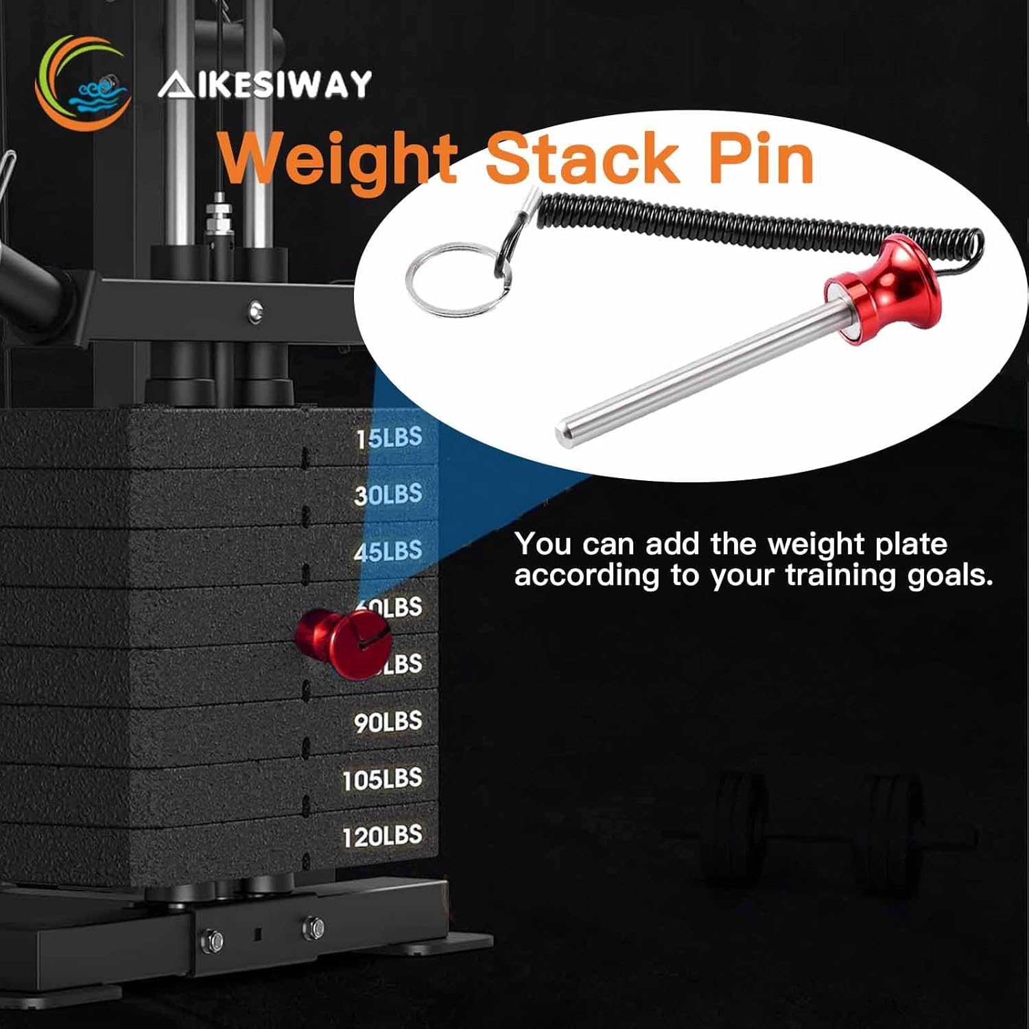 Universal Magnetic Weight Stack Pin with Pull Rope - Heavy Duty Gym for Machines | Commercial & Home Accessories Replacement Pins Strength Training Equipment Red