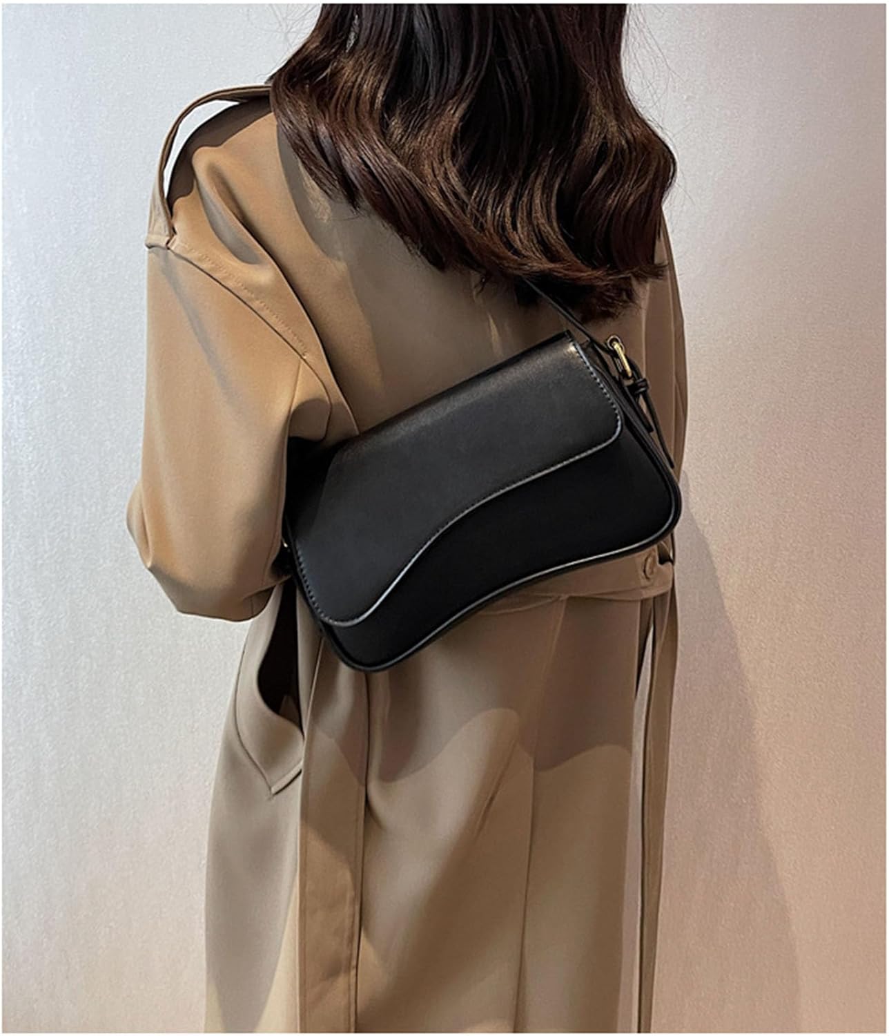 Women's Crescent Shoulder Bags Retro Y2k 90s Hobo Handbags Top Handle Faux Leather Underarm Bag Fashion Clutch Purses