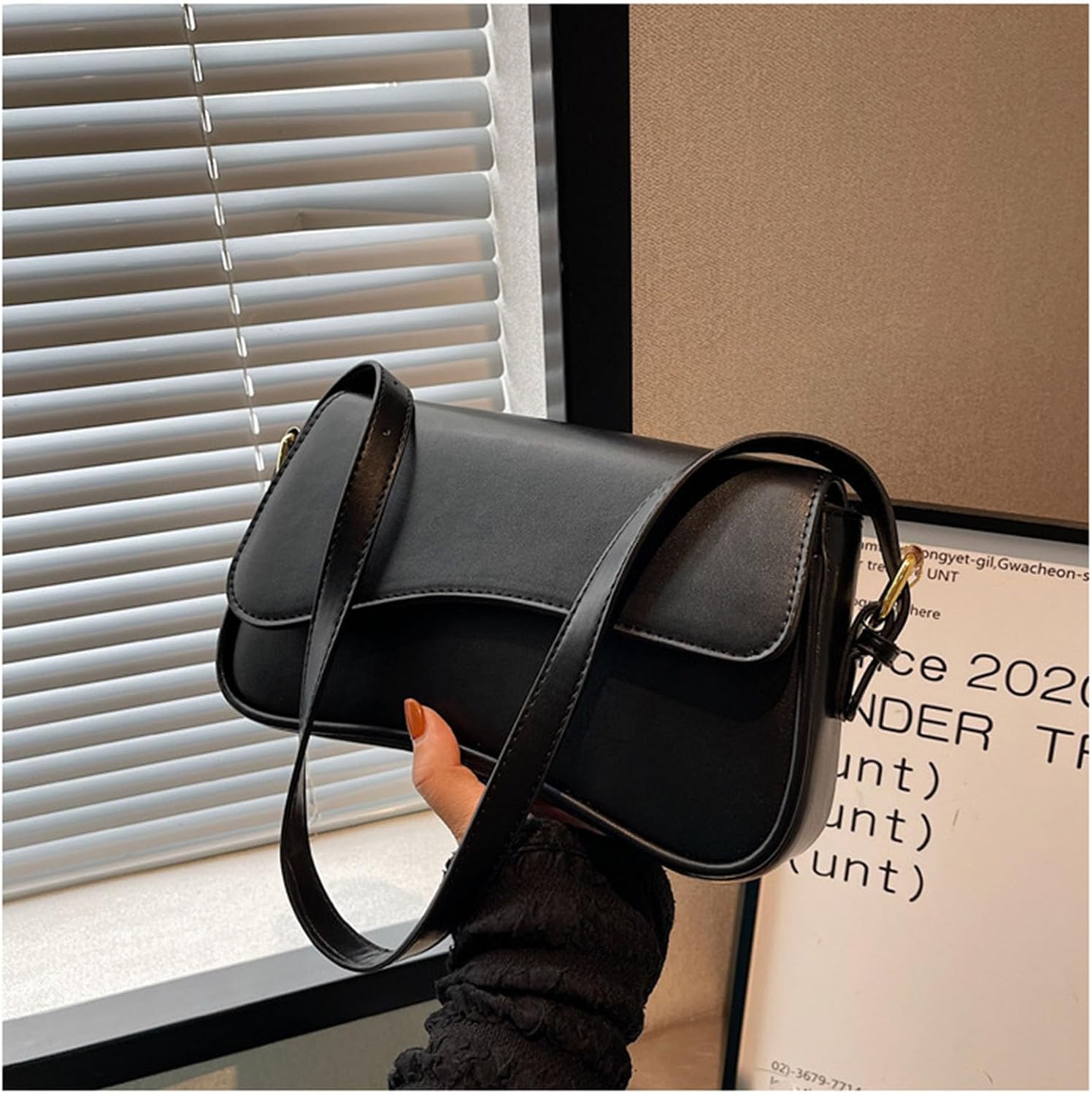 Women's Crescent Shoulder Bags Retro Y2k 90s Hobo Handbags Top Handle Faux Leather Underarm Bag Fashion Clutch Purses