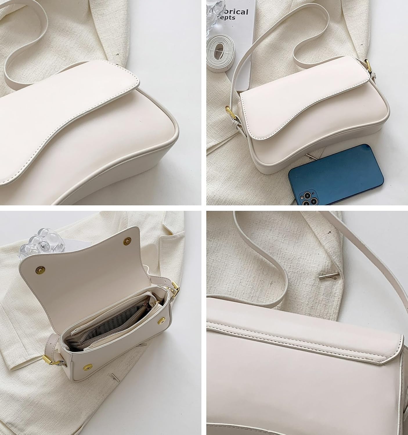 Women's Crescent Shoulder Bags Retro Y2k 90s Hobo Handbags Top Handle Faux Leather Underarm Bag Fashion Clutch Purses
