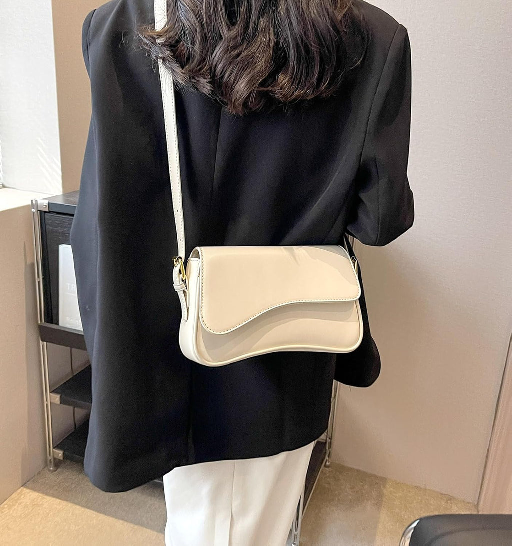 Women's Crescent Shoulder Bags Retro Y2k 90s Hobo Handbags Top Handle Faux Leather Underarm Bag Fashion Clutch Purses