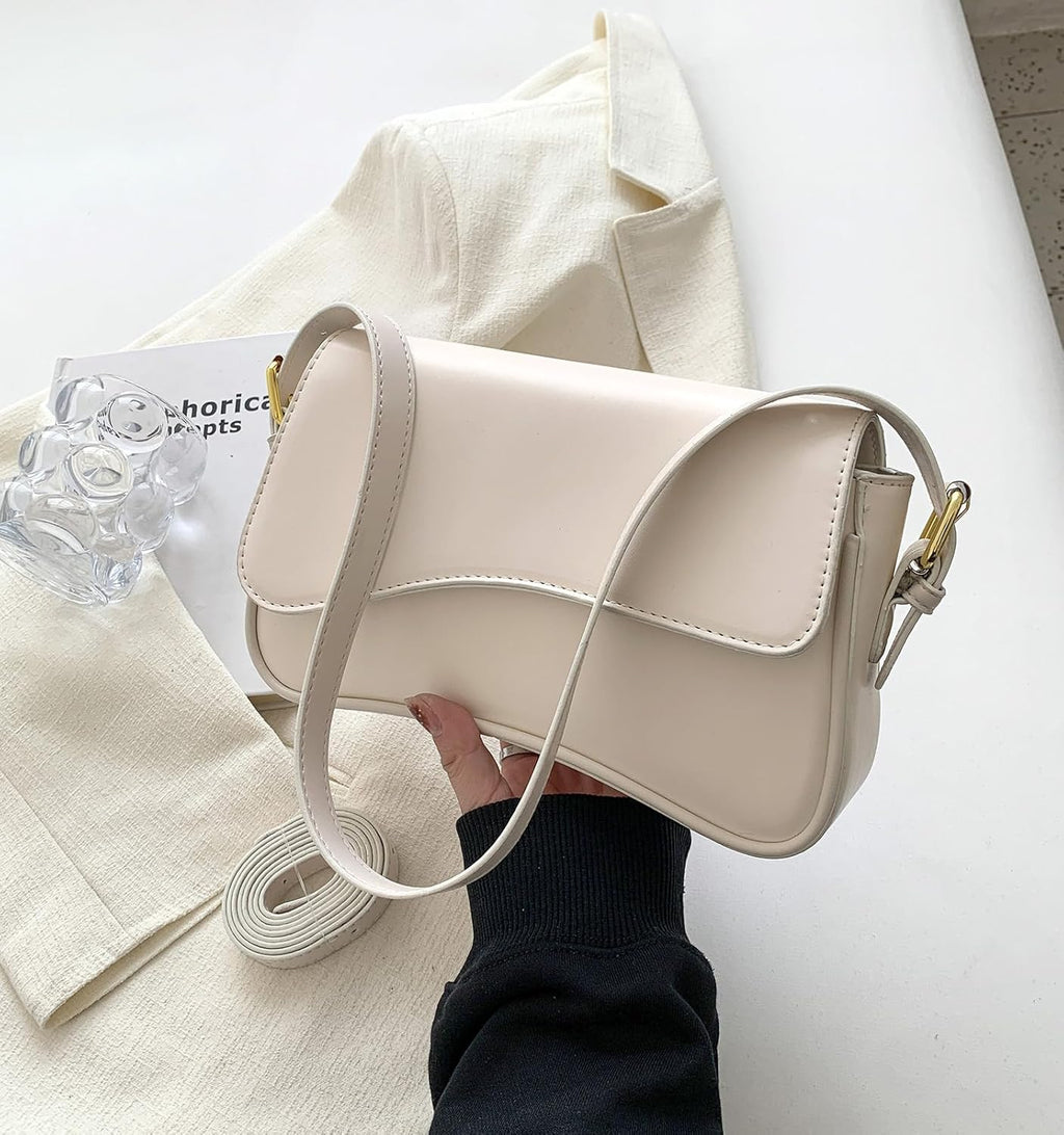 Women's Crescent Shoulder Bags Retro Y2k 90s Hobo Handbags Top Handle Faux Leather Underarm Bag Fashion Clutch Purses