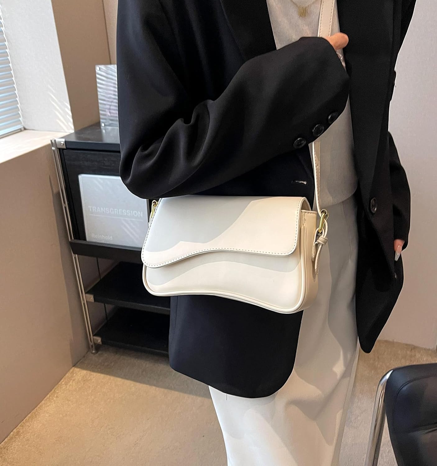 Women's Crescent Shoulder Bags Retro Y2k 90s Hobo Handbags Top Handle Faux Leather Underarm Bag Fashion Clutch Purses
