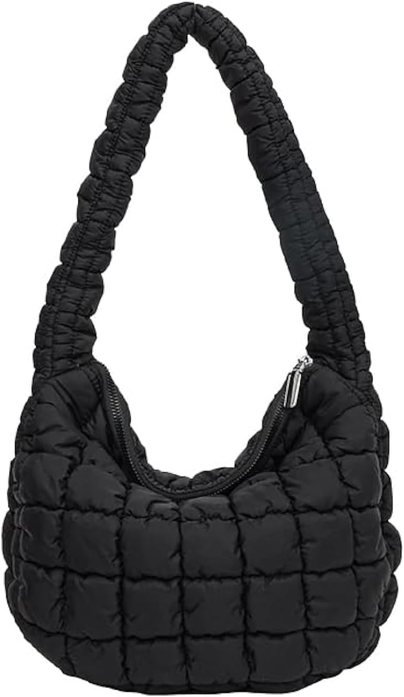 Quilted Tote Bag for Women Puffer Bag Lightweight Padding Shoulder Bag Hobo Bag Satchel Handbag Cloud Bag with Zip 2023