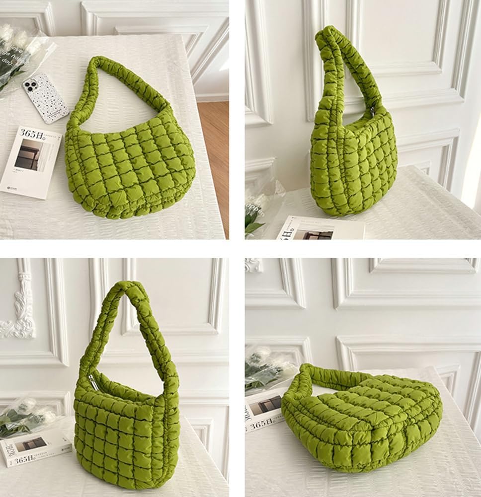 Quilted Tote Bag for Women Puffer Bag Lightweight Padding Shoulder Bag Hobo Bag Satchel Handbag Cloud Bag with Zip 2023