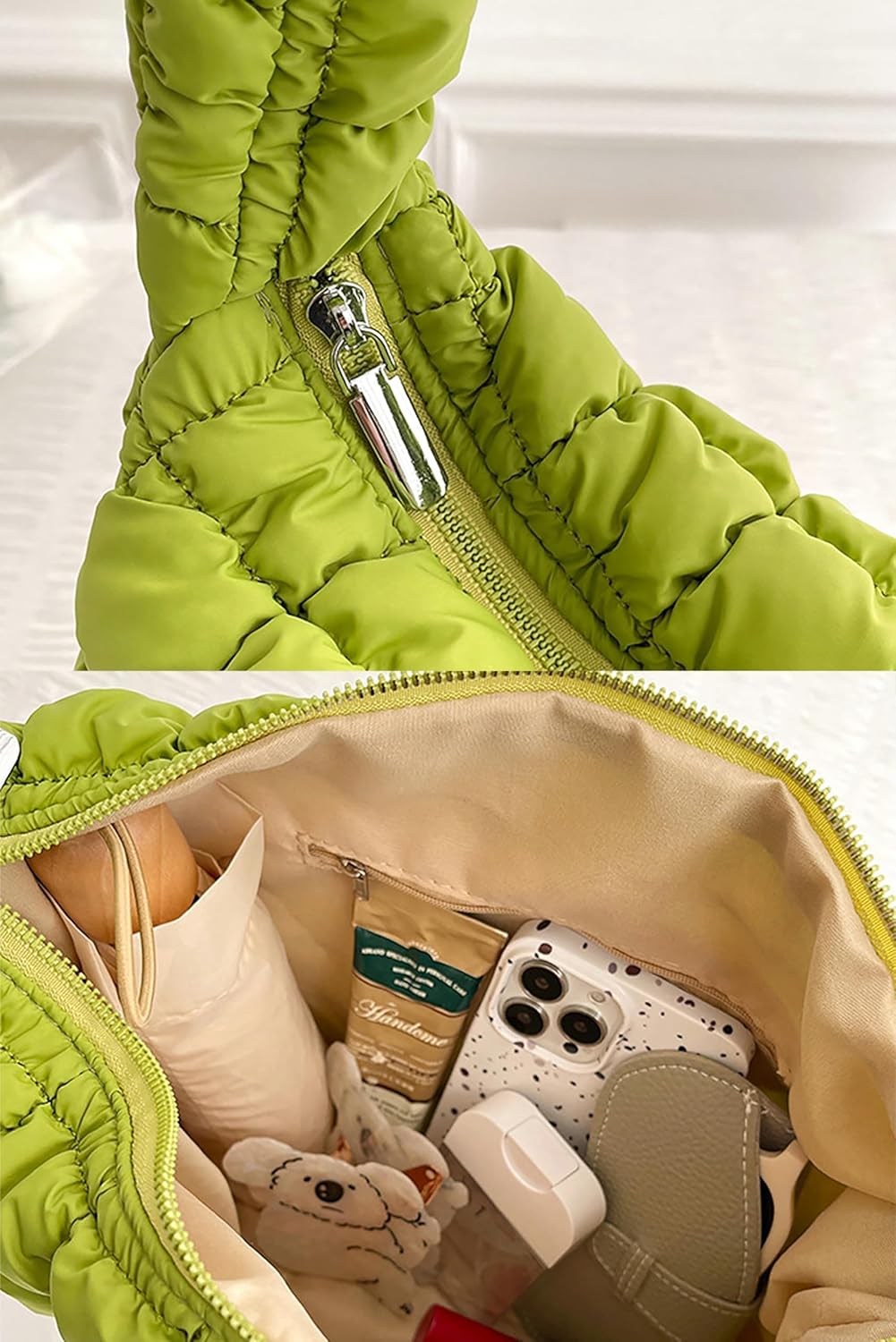Quilted Tote Bag for Women Puffer Bag Lightweight Padding Shoulder Bag Hobo Bag Satchel Handbag Cloud Bag with Zip 2023