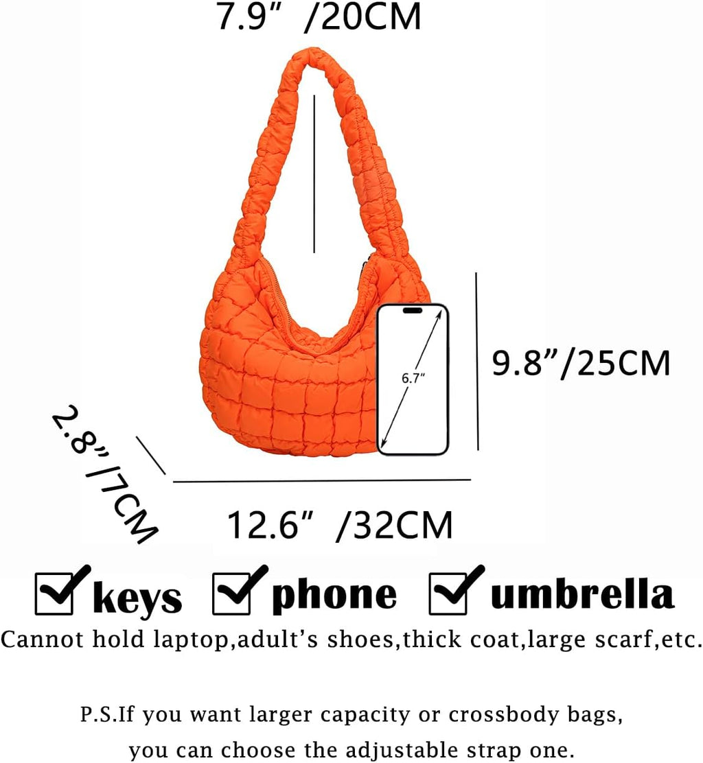 Quilted Tote Bag for Women Puffer Bag Lightweight Padding Shoulder Bag Hobo Bag Satchel Handbag Cloud Bag with Zip 2023