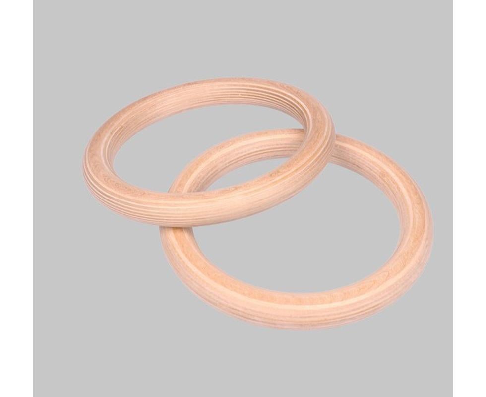2 pcs Wood Gymnastic Rings - Olympic Gym Rings with Adjustable Straps, Heavy Duty Gym Equipment for Home Gym, Train Workout, Strength Training 28mm
