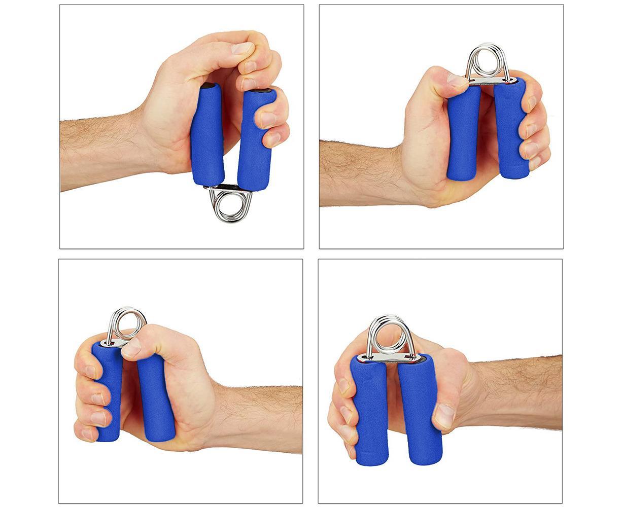 Hand Grip Strengthener,Develop Hand and Forearm Grip Strength for Peak Performance in Sports. Perfect Equipment for Gyms - Bonus Foam Sleeves - Blue