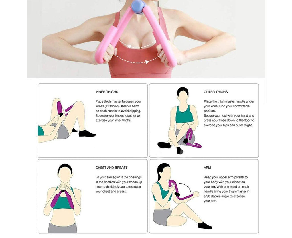 Thigh Master Trainer Exerciser, Thigh Trimmer Leg Exercise Thin Legs Training Device Weight Loss Home Gym Trainer Equipment for Women and Men - Pink