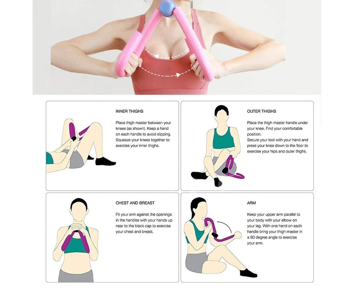 Thigh Master Trainer Exerciser, Thigh Trimmer Leg Exercise Thin Legs Training Device Weight Loss Home Gym Trainer Equipment for Women and Men - Pink