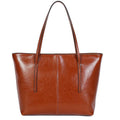 Women's Leather Tote Bag Cowhide Shoulder Bag or Handbag - Orange