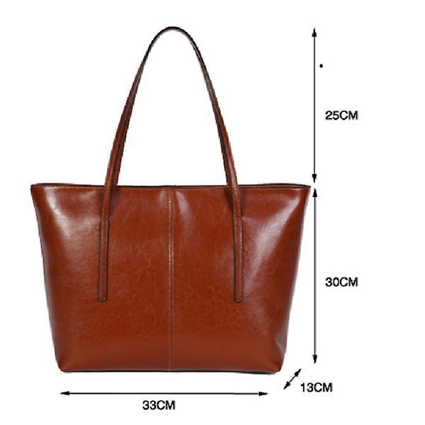 Women's Leather Tote Bag Cowhide Shoulder Bag or Handbag - Orange