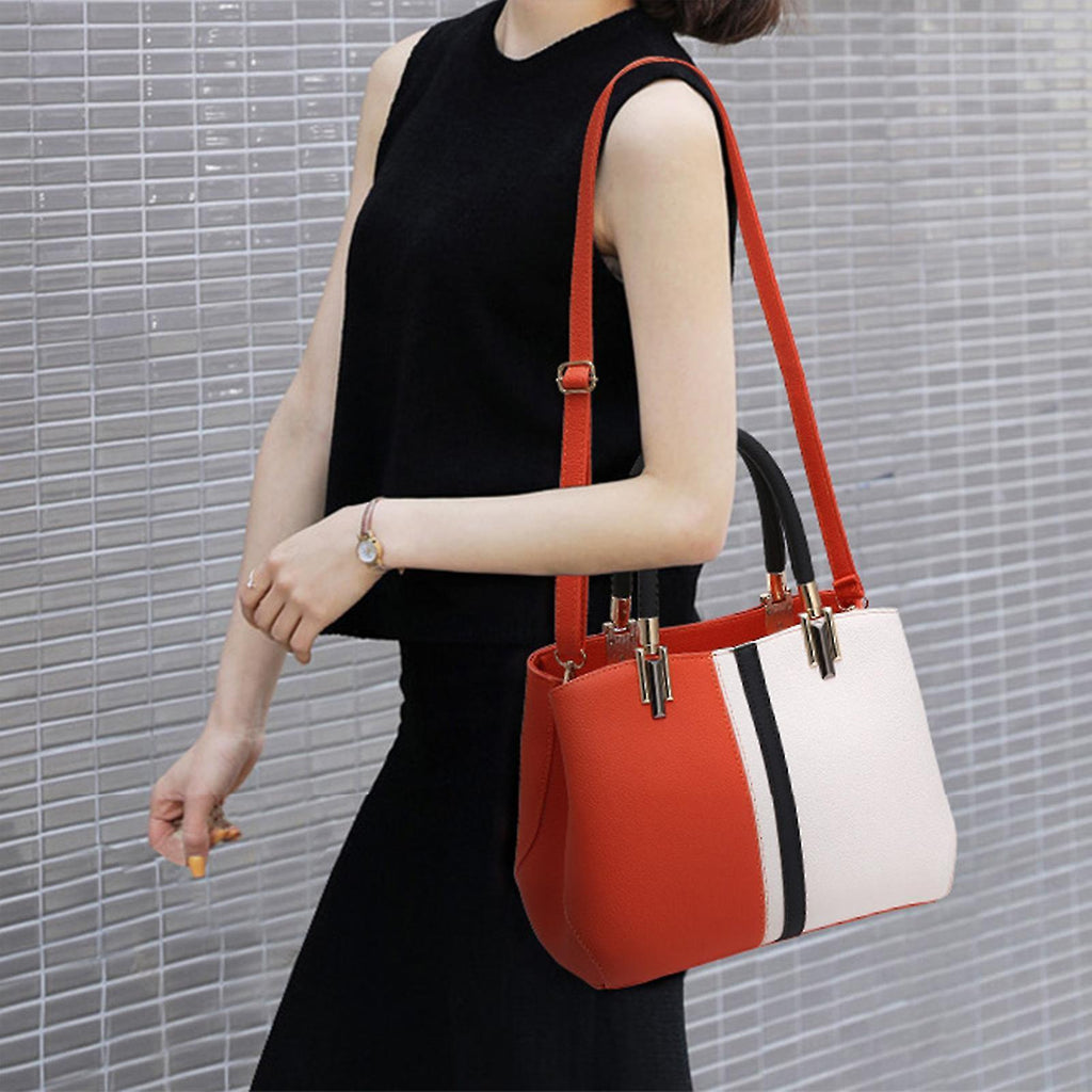 Women's PU Leather Tote Bag Large Capacity Waterproof Handbag