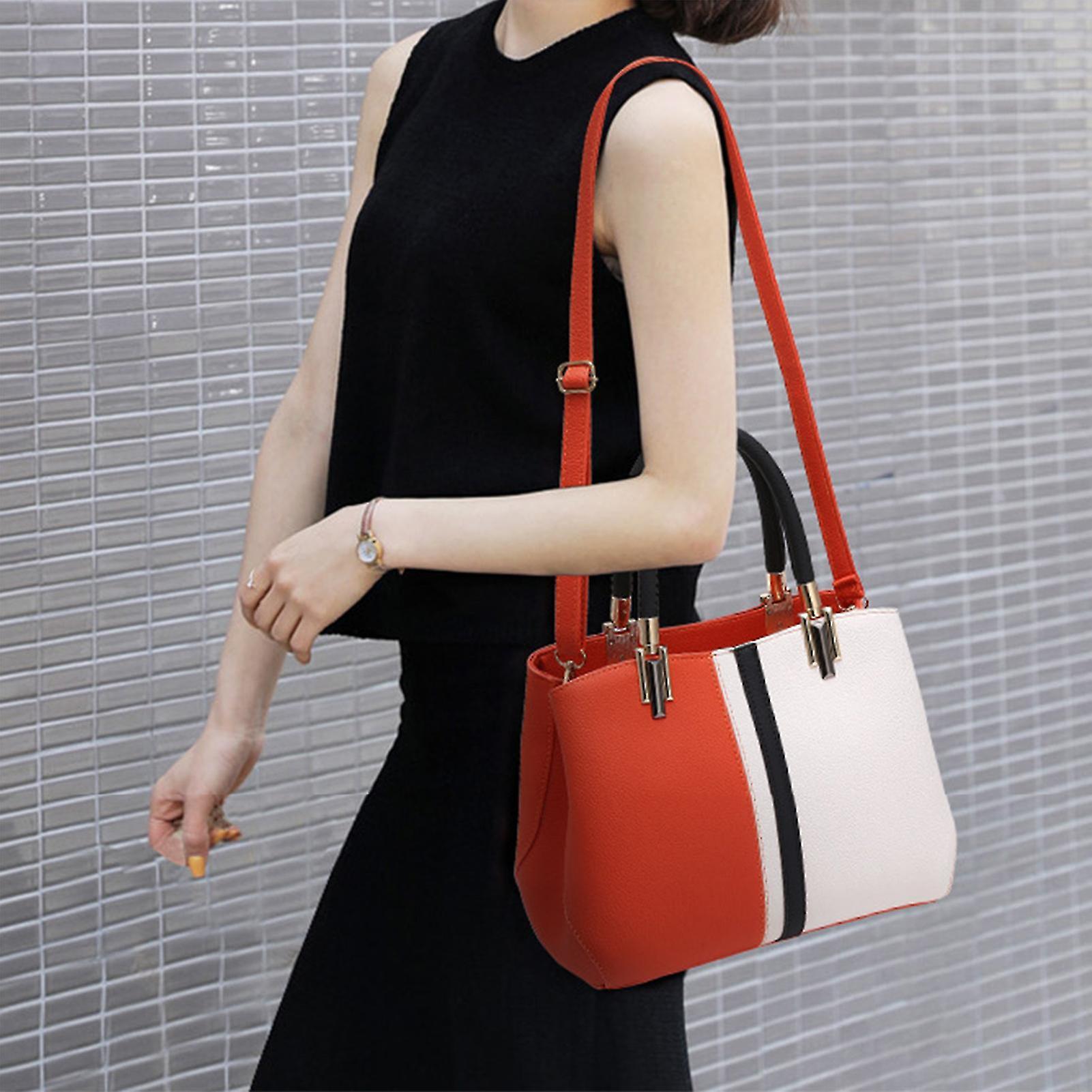 Women's PU Leather Tote Bag Large Capacity Waterproof Handbag