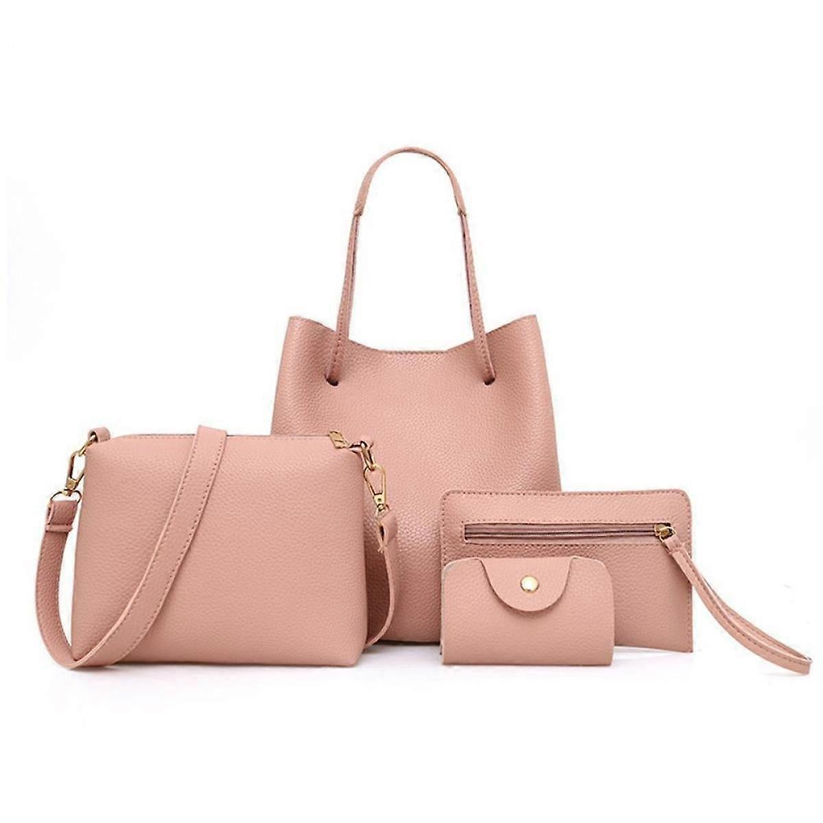 Fashion PU Leather Tote Bag Set for Women Handbag + Shoulder Bag
