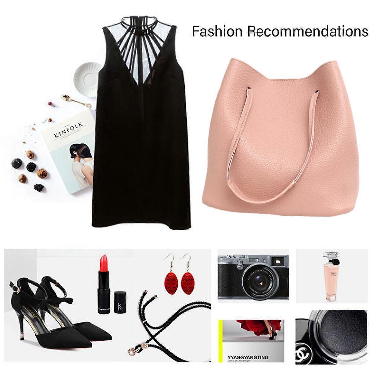 Fashion PU Leather Tote Bag Set for Women Handbag + Shoulder Bag