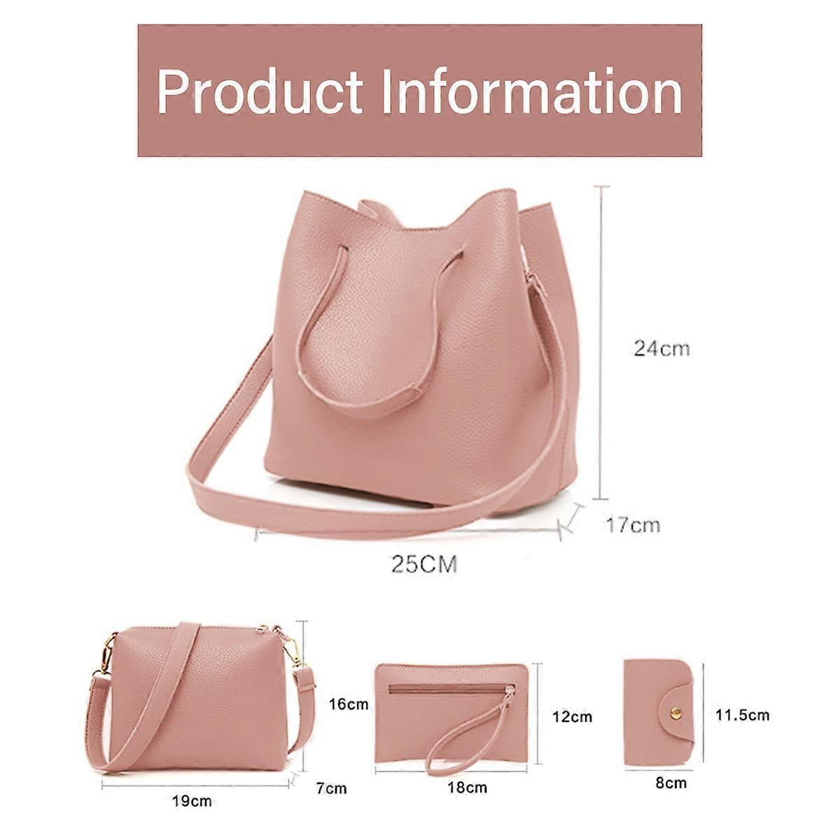 Fashion PU Leather Tote Bag Set for Women Handbag + Shoulder Bag