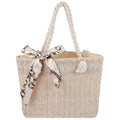 Women's Woven Tote Bag Large Beach Handbag Beige Woven Tote
