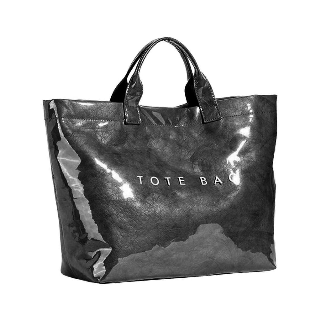 PVC Tote Bag for Women Large Fashion Solid Color Letter Print Tote