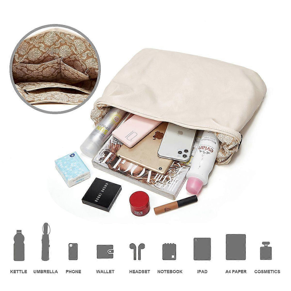 Women's Soft Leather Tote Bags 3pcs Fashion Handbag Wallet Shoulder Purse Set