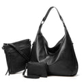 Women's Soft Leather Tote Bags 3pcs Fashion Handbag Wallet Shoulder Purse Set