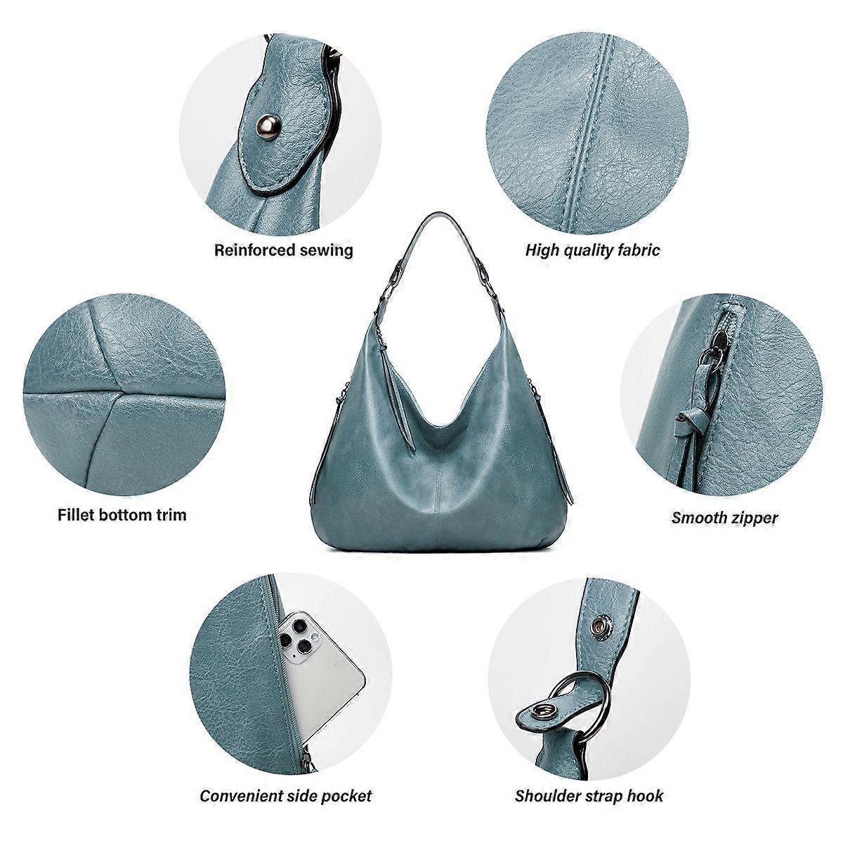 Women's Soft Leather Tote Bags 3pcs Fashion Handbag Wallet Shoulder Purse Set