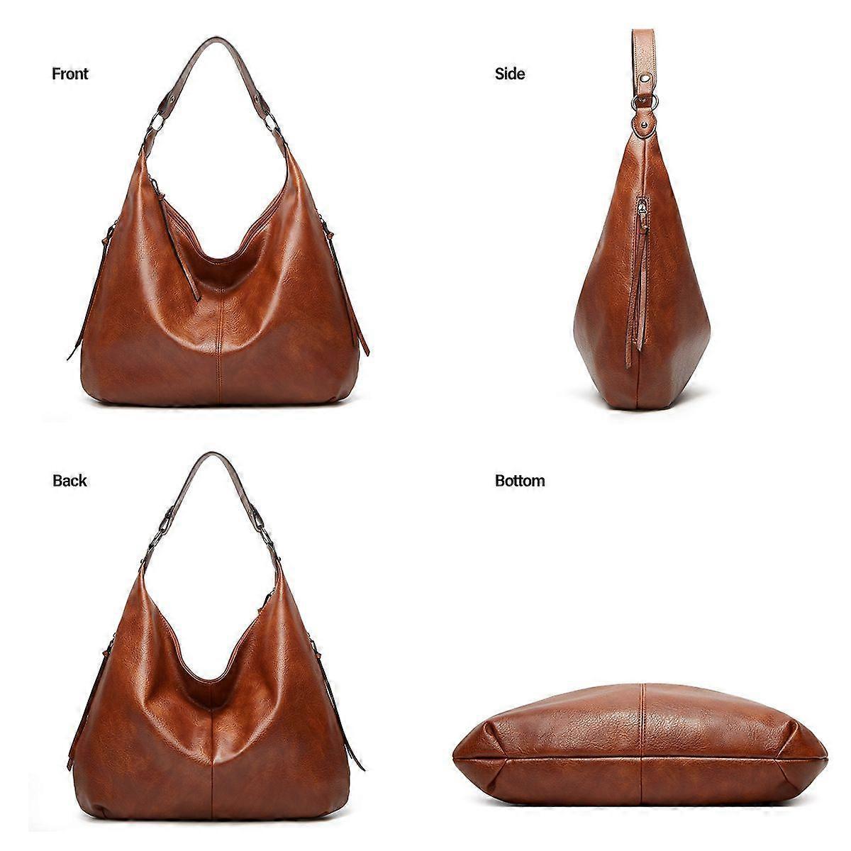 Women's Soft Leather Tote Bags 3pcs Fashion Handbag Wallet Shoulder Purse Set