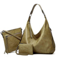 Women's Soft Leather Tote Bags 3pcs Fashion Handbag Wallet Shoulder Purse Set