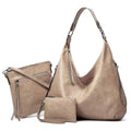 Women's Soft Leather Tote Bags 3pcs Fashion Handbag Wallet Shoulder Purse Set