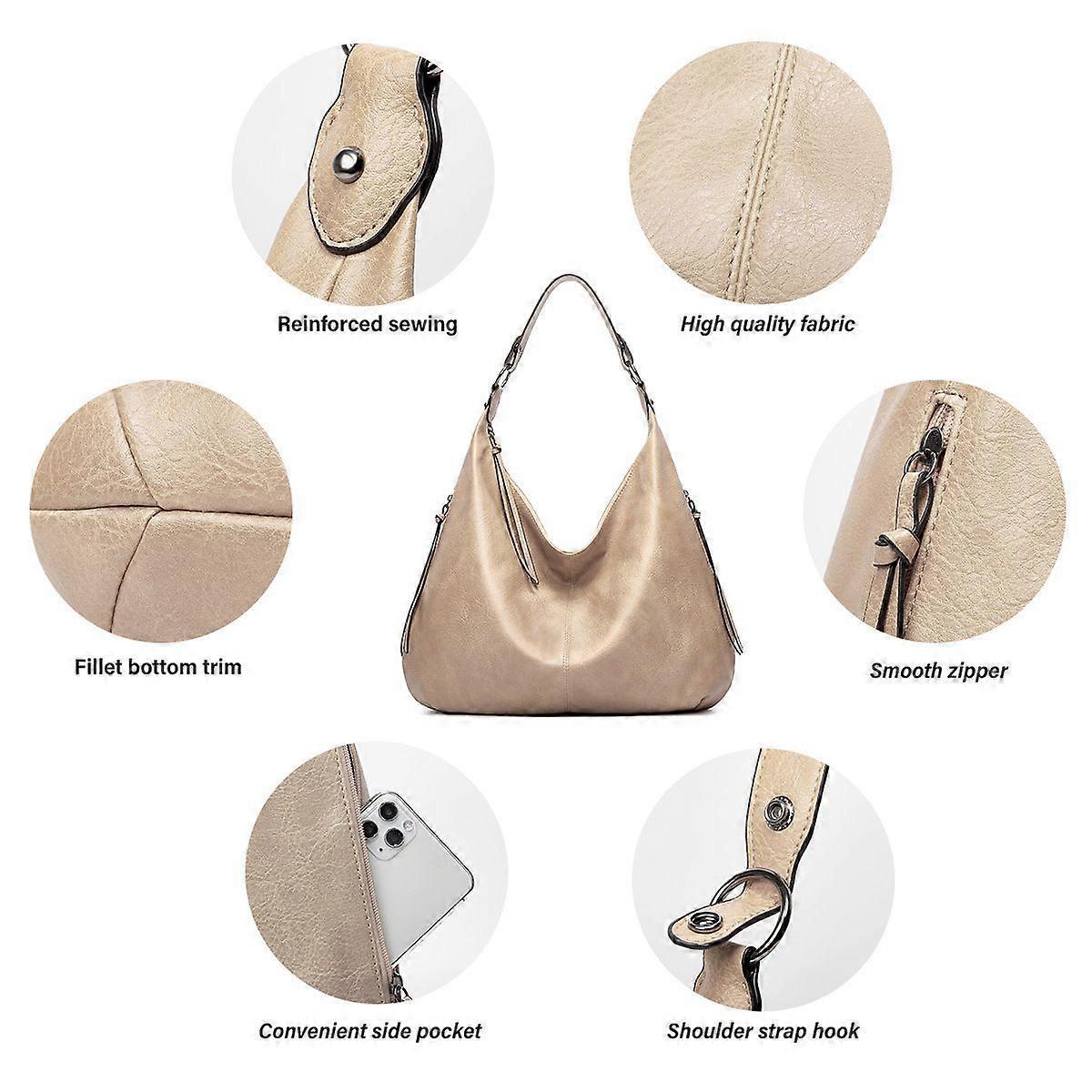 Women's Soft Leather Tote Bags 3pcs Fashion Handbag Wallet Shoulder Purse Set