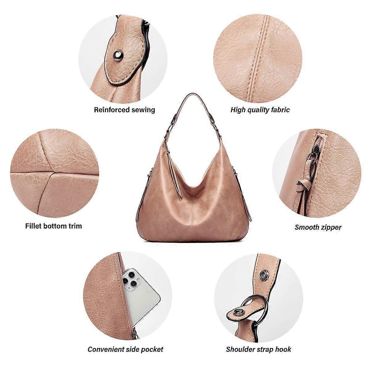 Women's Soft Leather Tote Bags 3pcs Fashion Handbag Wallet Shoulder Purse Set