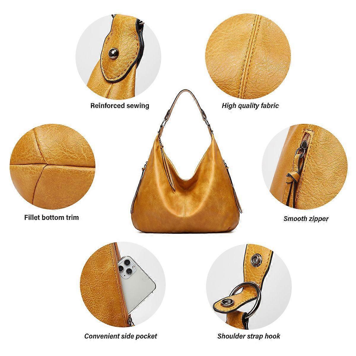 Women's Soft Leather Tote Bags 3pcs Fashion Handbag Wallet Shoulder Purse Set