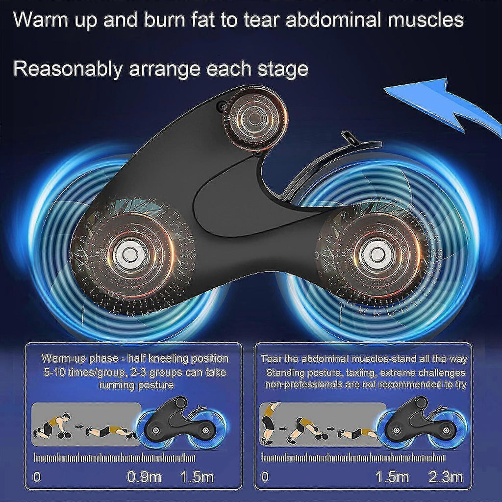 Ab Roller Wheel with Anti-Slip Grip & Auto Rebound, Home Gym Equipment