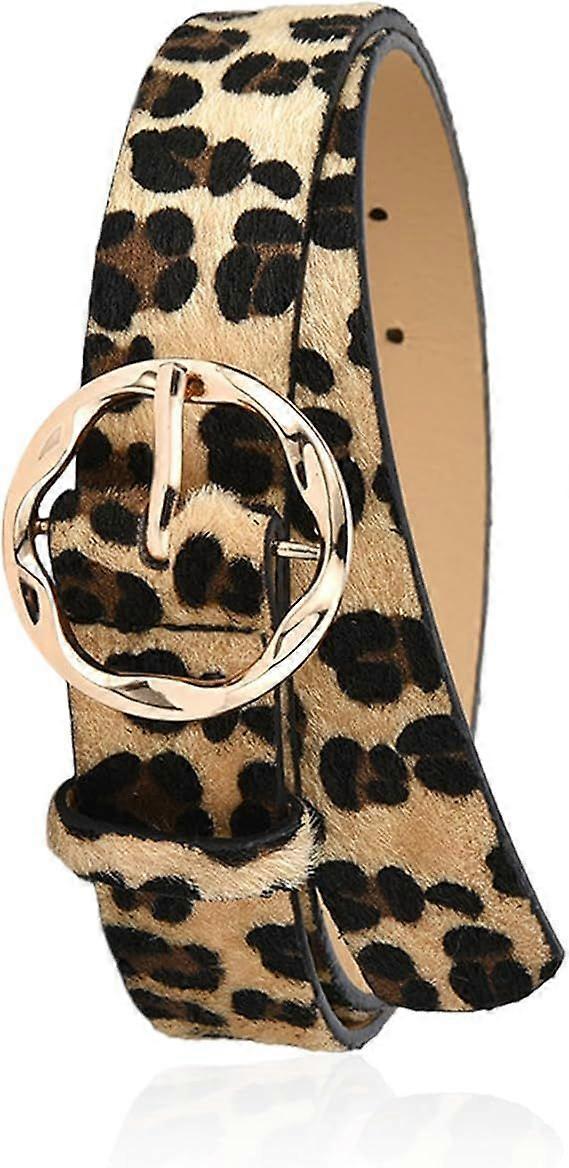 Leopard Print PU Leather Belt, Retro Fashion Waist Decoration