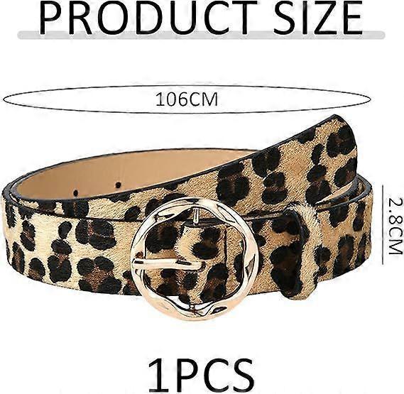Leopard Print PU Leather Belt, Retro Fashion Waist Decoration