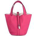 Tote Bag for Women Vegan Leather Bucket Purse for Women Top Handle Handbag Shoulder Bag-Rose Red