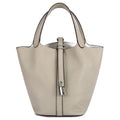 Tote Bag for Women Vegan Leather Bucket Purse for Women Top Handle Handbag Shoulder Bag-Khaki