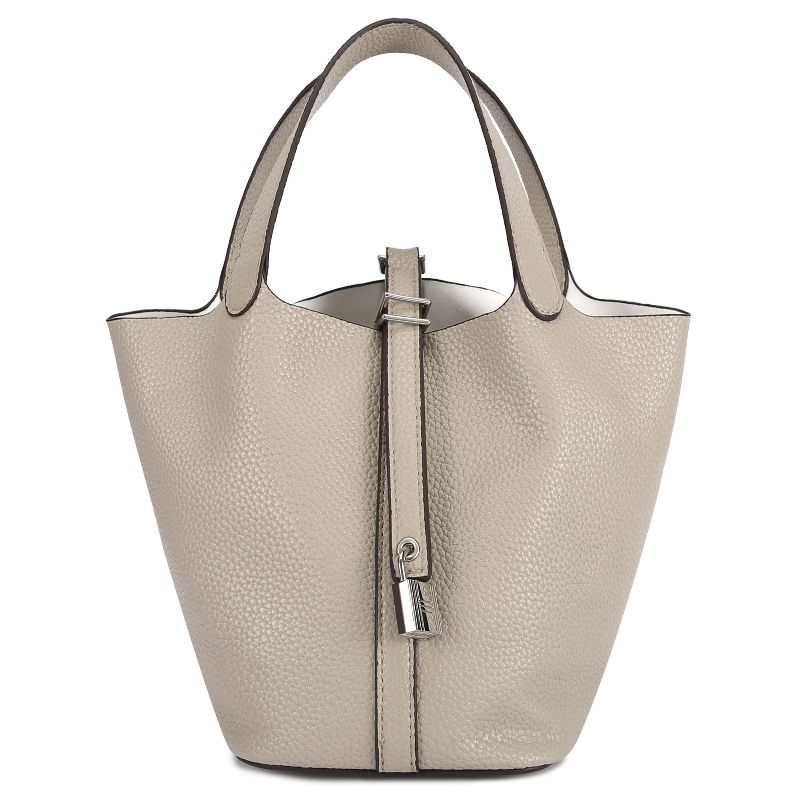 Tote Bag for Women Vegan Leather Bucket Purse for Women Top Handle Handbag Shoulder Bag-Khaki
