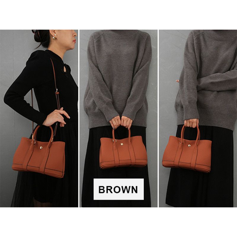 Women's shoulder bag, women's wallet, vintage handbag-Brown, Large